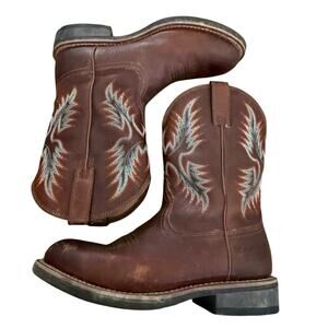 Ariat Men's Size 8.5 D Ricochet Brown Leather Rodeo Western Cowboy Boots